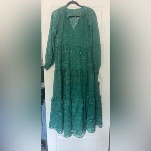 Anthropologie Green The Marais Dress